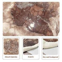 Qeils dog blanket taupe color close-up with paw prints for stylish protection