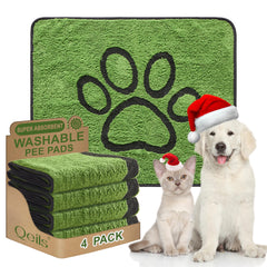 Qeils reusable dog pee pads four-pack front view for convenient potty training on demand.
