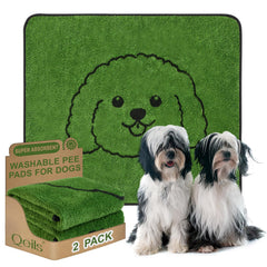 Qeils reusable puppy pads with curly-dog pattern for reliable house training and moisture control