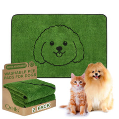 Qeils reusable puppy pads pack-2 cover keeps floors dry during training.