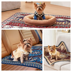 Qeils Washable Pee Pad used as crate liner for calm potty time.