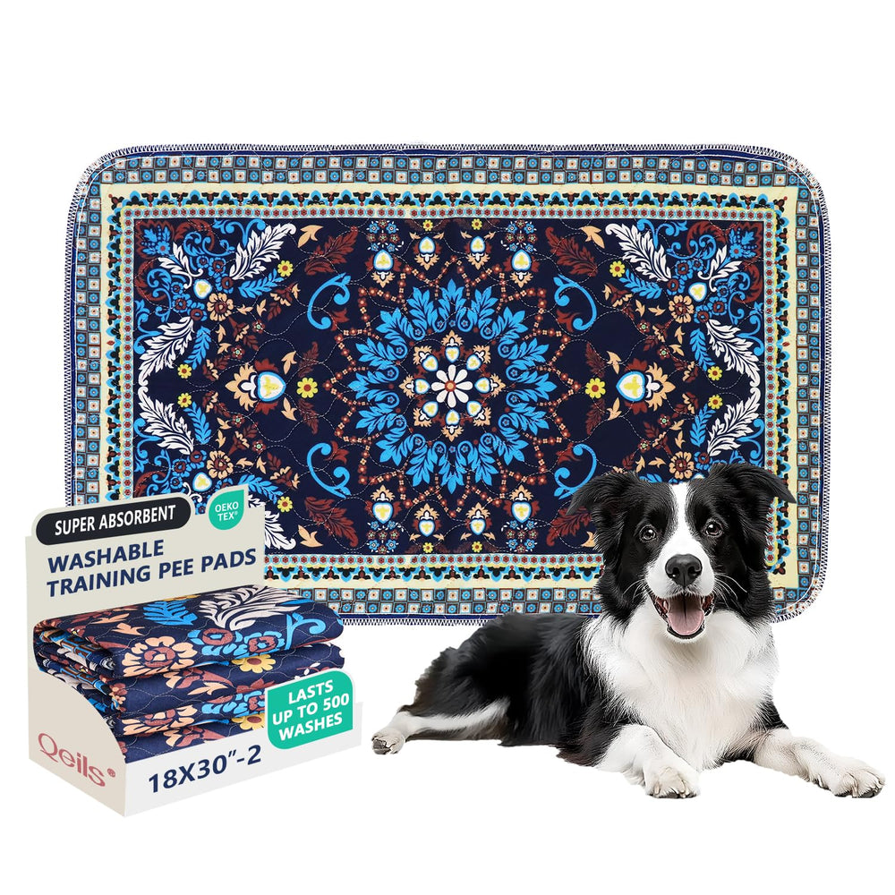Qeils washable pee pad close-up of soft fleece surface for pet comfort.