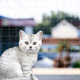 Qesonoo cat balcony net shows durable nylon material for safe outdoor play