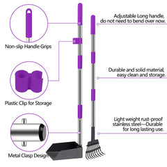 QiMH Upgraded Dog Pooper Scooper rake-tines reach between grass blades safely.