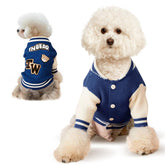 Qincycle small dog sweater front view with fluffy bear design for winter wear