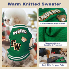 Qincycle fluffy bear logo adds festive charm to small-dog wear.