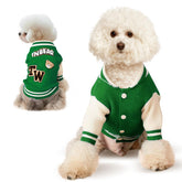 Qincycle small dog sweater with winter green bear design for cozy warmth during walks.