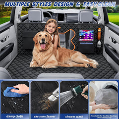 QINGTI truck dog seat cover 400lb capacity supports two to four large dogs.