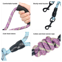 QINKOUDIH padded-handle leash; soft grip for comfortable all-day walks.