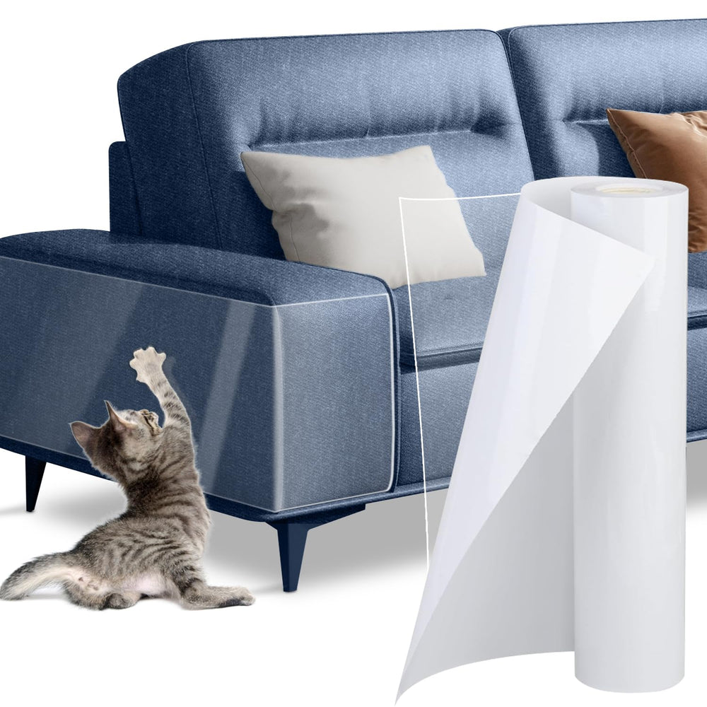 Qlyxang Cat Scratch Protector roll full view provides large, clear coverage for furniture protection
