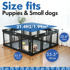 Qoility dog playpen door close-up highlighting safe entry with no sharp edges
