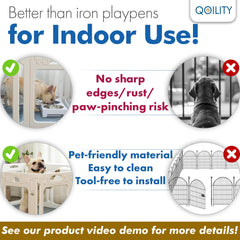 Qoility ventilated dog playpen - optimal air circulation for comfort