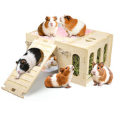Qorviana 4-in-1 guinea pig hideout assembled for a sturdy, secure play area.