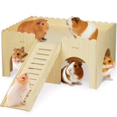Qorviana large guinea pig hideout assembly enables quick setup for busy pet owners.