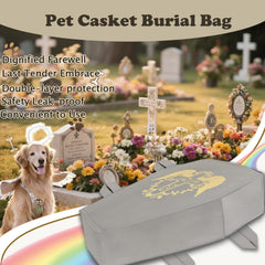 QQW Pet Casket double zipper design for secure sealing.