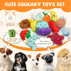 QTwoof Cheerful 20-Pack closeup squeaker images demonstrate engaging audio cues for training.