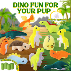 QTwoof squeaky dinosaur toy close-up showing vibrant color for engaging fetch