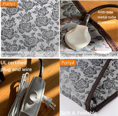 QUASILOVE heated dog bed side view demonstrates durability for curious pups