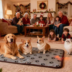 QUASILOVE timer function illustrates four auto off options for flexible pet warmth scheduling.