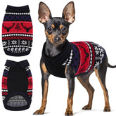 Queenmore Christmas dog sweater in soft fabric keeps small dogs warm and comfy.
