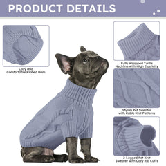 Queenmore cable knit close-up shows high-density acrylic softness for pets.