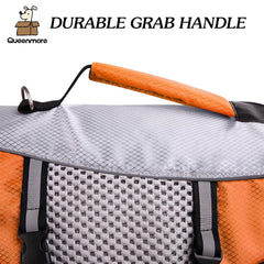 Queenmore lifejacket leash ring feature enables quick control during water fetch