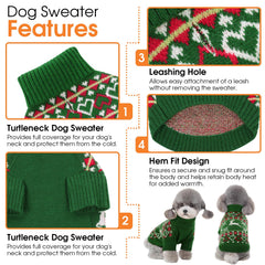 Queenmore dog sweater with leash hole enables easy outdoor walks while wearing a pullover.