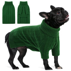 Queenmore dog sweater medium green neck design keeps dogs warm on chilly days