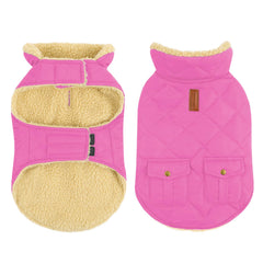 Queenmore Dog Winter Coat fleece jacket close-up shows ultra-warm fabric for chilly days.