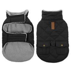 Queenmore dog winter coat front view showing warm quilted design for cold walks