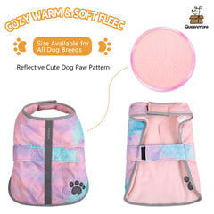 Queenmore dog winter coat reversible side view with dual color options.