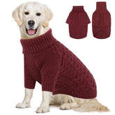 Queenmore medium dog sweater burgundy front view keeps your dog warm and cozy