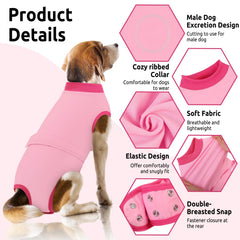 Queenmore dog recovery suit shows full-body wrap for comfortable daily wear