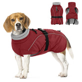Queenmore small dog coat red side view highlighting warmth for winter walks