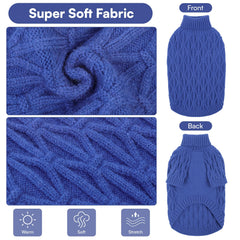 Queenmore small dog sweater closeup of turtleneck sleeves for snug warmth on chilly strolls