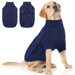 Queenmore XXL dog sweater front view keeps large dogs warm during chilly walks.