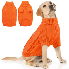 Queenmore XXL dog sweater front view with turtleneck, cozy warmth for large dogs.