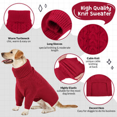 Queenmore XXL dog sweater red on-dog shot demonstrating comfortable mobility