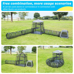 QUICK-UP cat tunnel entrance shows an 18-inch passage for cats of all sizes.