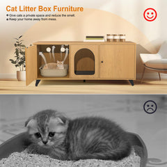 QuicMiou hidden litter furniture blends with decor while concealing the litter box