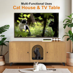 QuicMiou cat litter enclosure with two-cat privacy improves hygiene and reduces litter tracking
