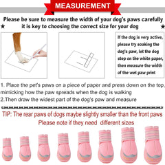 QUMY dog boots pink with adjustable velcro straps for secure fit