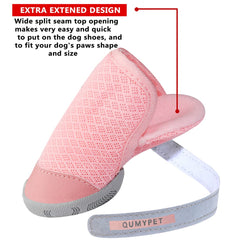 QUMY dog shoes anti-slip sole provides traction on slick floors