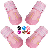 QUMY dog shoes secure-fit with adjustable straps for quick on/off.