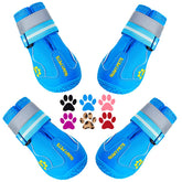 QUMY dog shoes size guide demonstrates paw width for a secure fit