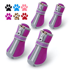 QUMY dog shoes size 1 on paw provides secure fit for small dogs.