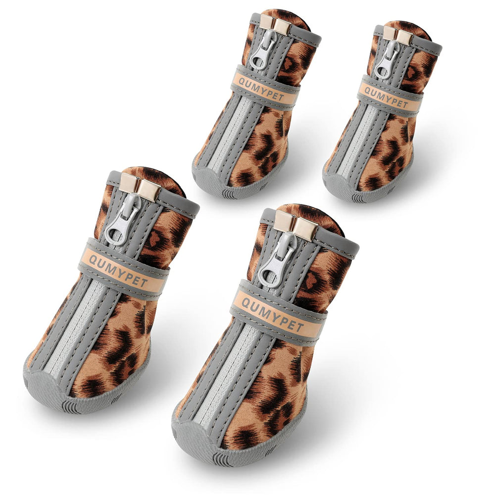 QUMY dog shoes small size1 with zip strap for a secure fit on tiny paws