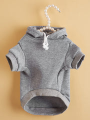 QWINEE Basic Dog Hoodie back view shows stretchy fabric for flexible layering.