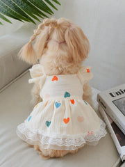 QWINEE cat vest dress lace trim closeup emphasizes delicate styling.