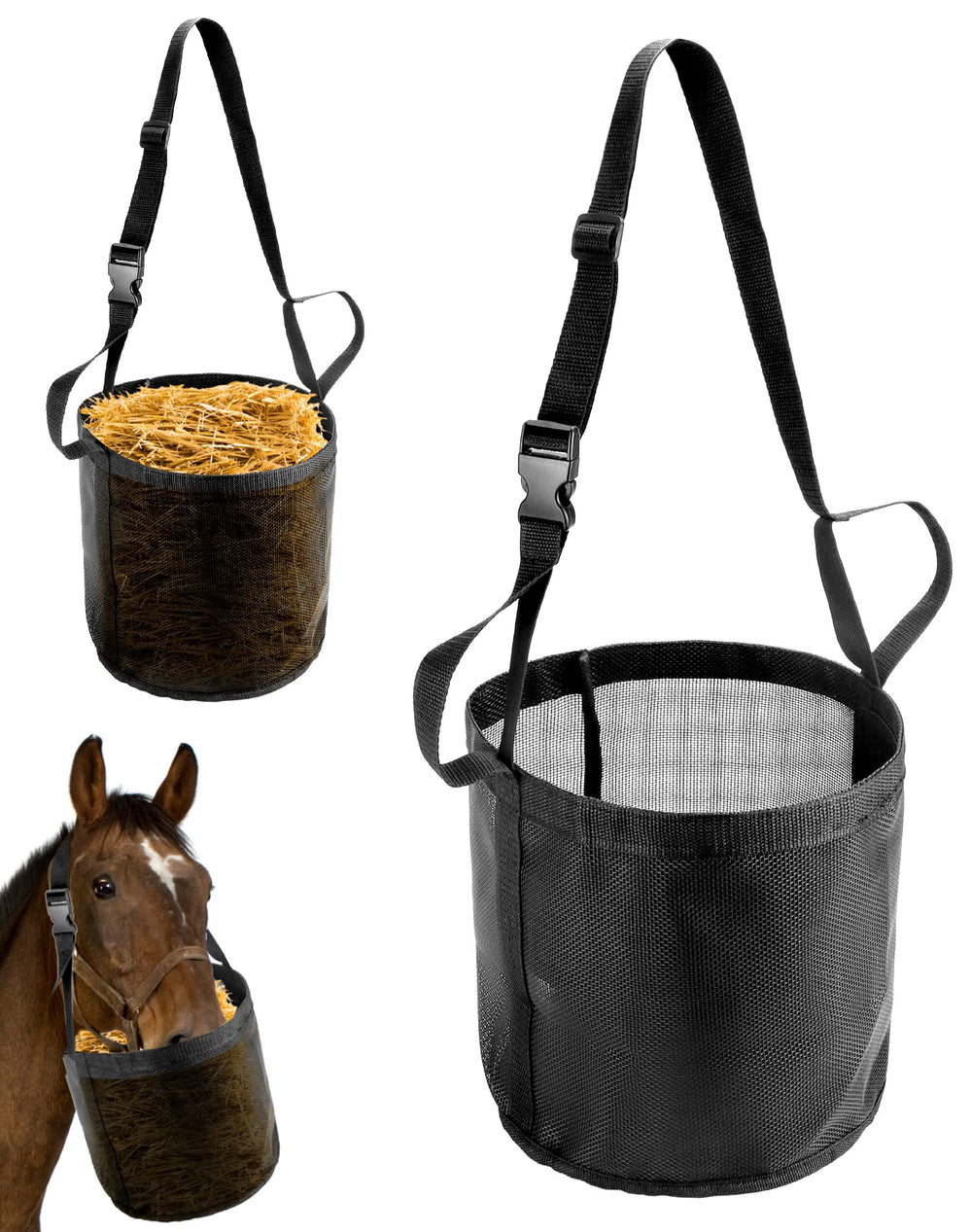 QWORK 2pack feed bag shows durable construction for daily grain feeding.